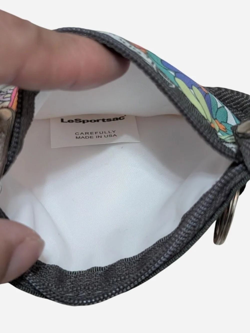 LeSportsac Key Coin Pouch Purse Keyring Holder ID card holder zipper bag